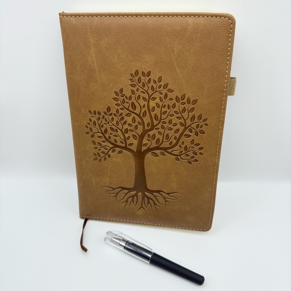 Tree of Life Synthetic Leather Notebooks w/Pens Hard Cover College Ruled 8x6 - Picture 9 of 12